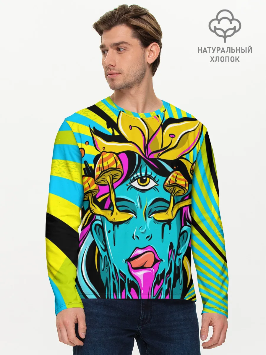 Мужской лонгслив базовый / Психоделика