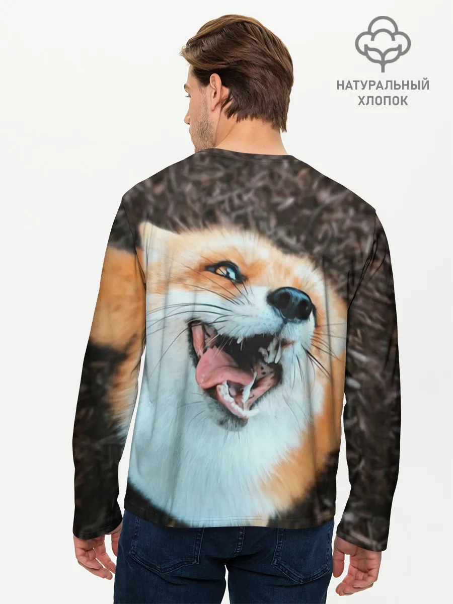 Мужской лонгслив базовый / Довольная лиса