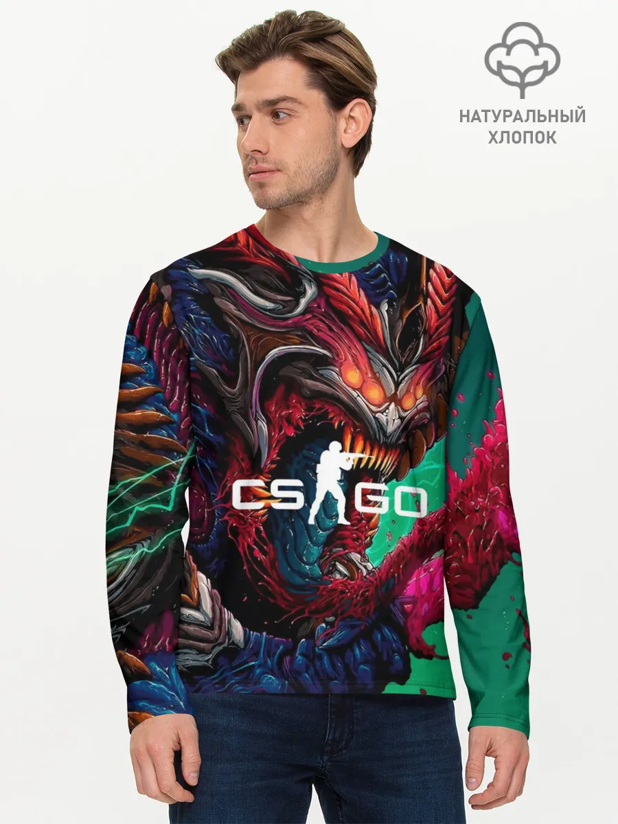 Мужской лонгслив базовый / CS GO hyper beast skin