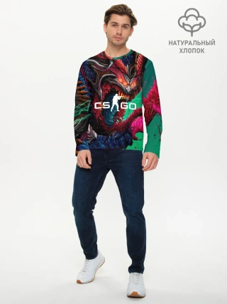 Мужской лонгслив базовый / CS GO hyper beast skin