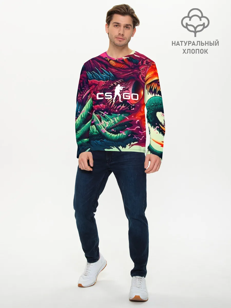 Мужской лонгслив базовый / CS GO hyper beast skin