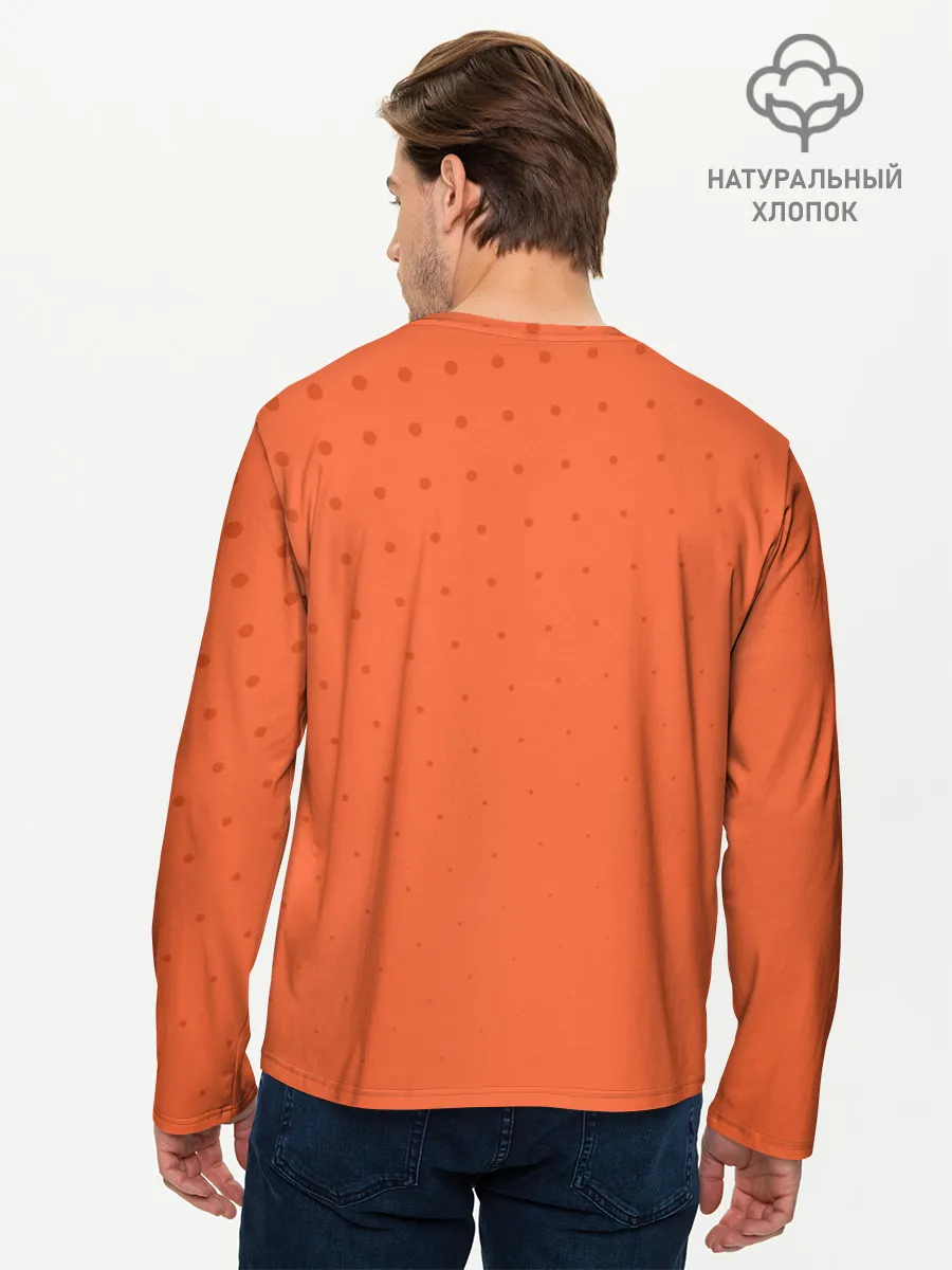 Мужской лонгслив базовый / Джоджо хомяк на оранжевом