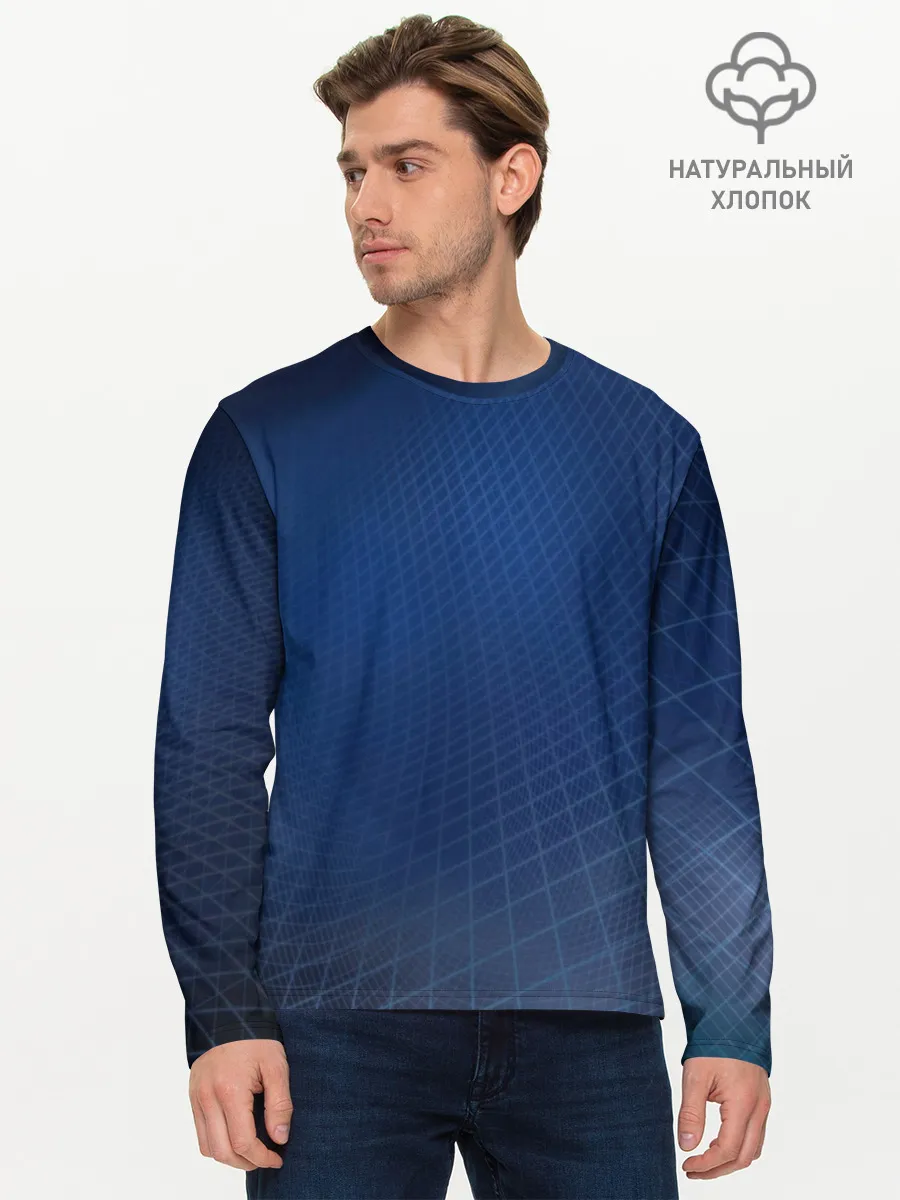 Мужской лонгслив базовый / Сеть