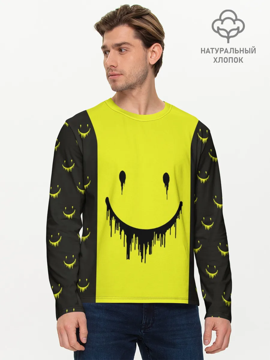 Мужской лонгслив базовый / Смайлик
