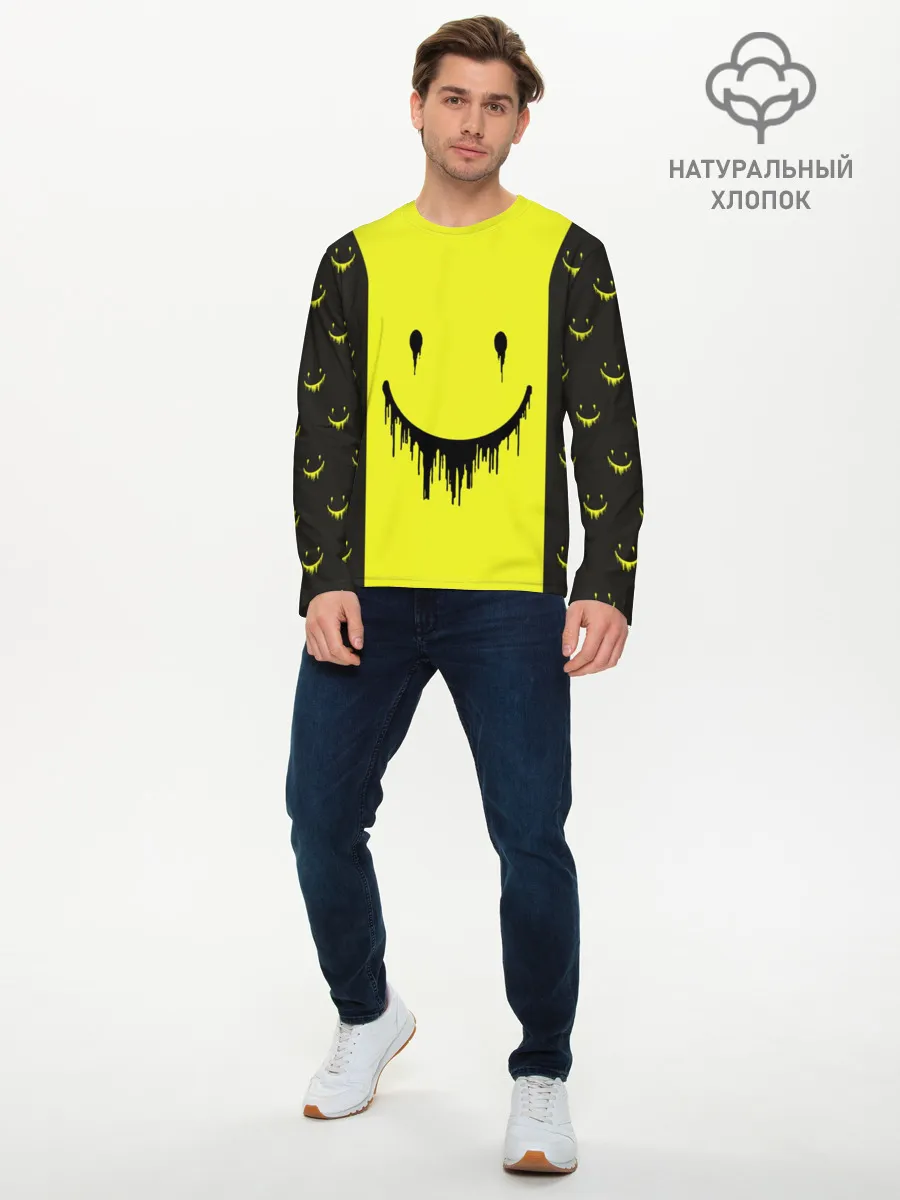 Мужской лонгслив базовый / Смайлик