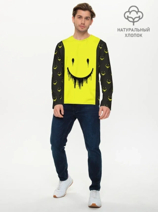 Мужской лонгслив базовый / Смайлик