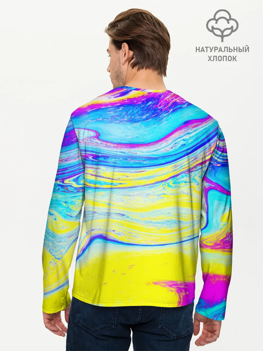 Мужской лонгслив базовый / Разводы красок