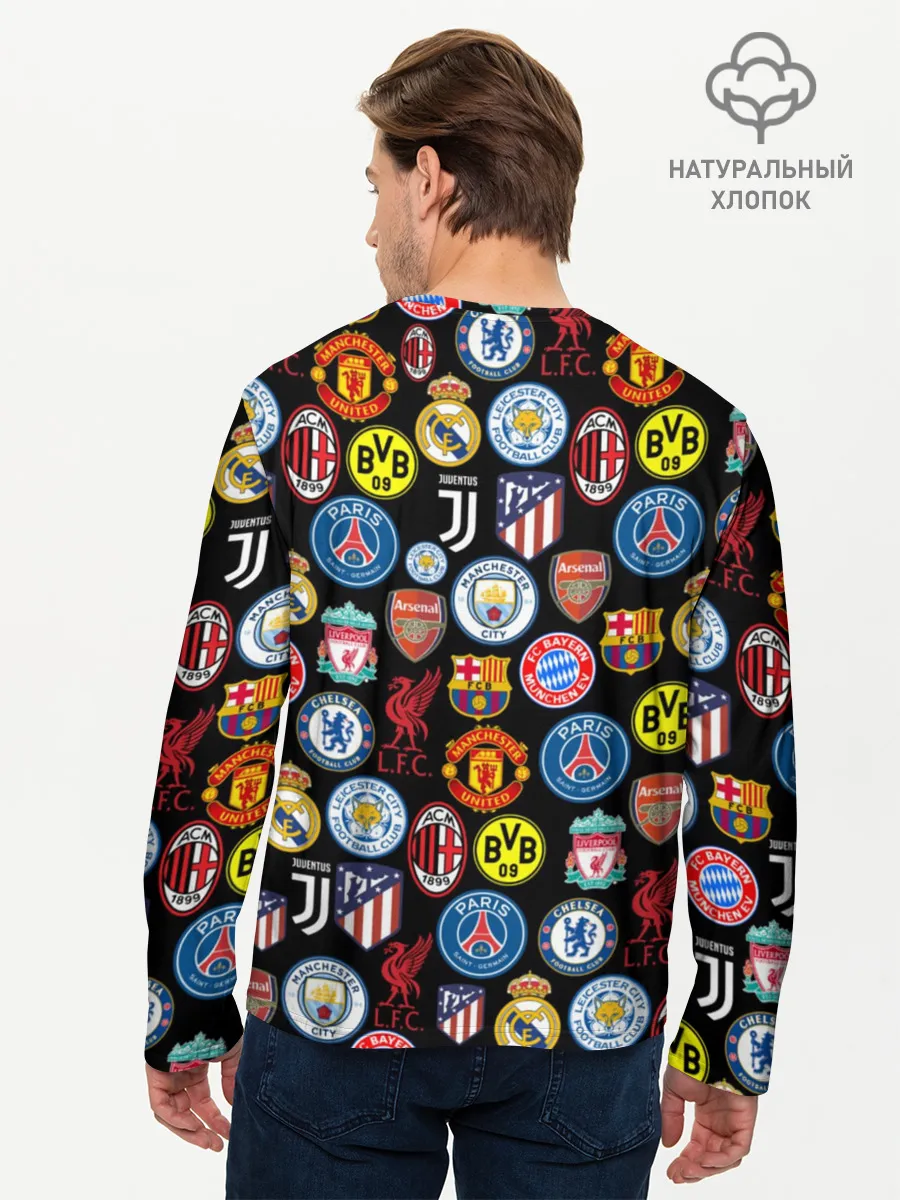 Мужской лонгслив базовый / ЛОГО ФУТБОЛЬНЫХ КОМАНД