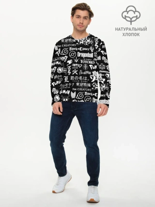 Мужской лонгслив базовый / ЛОГО АНИМЕ МУЛЬТФИЛЬМОВ