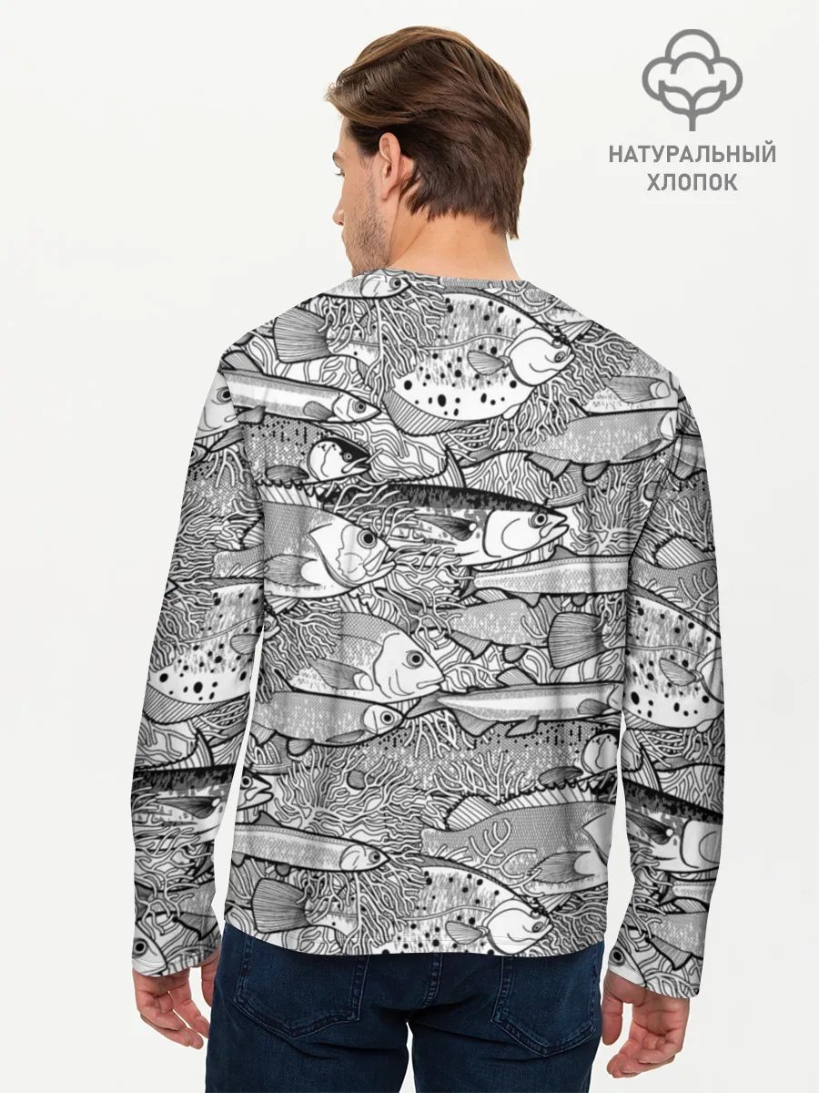 Мужской лонгслив базовый / Рыбы