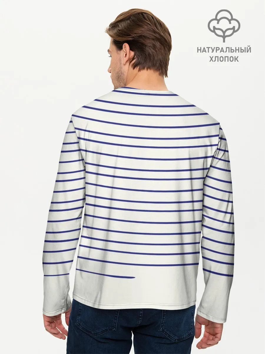 Мужской лонгслив базовый / Муми-тролль рисует полосы