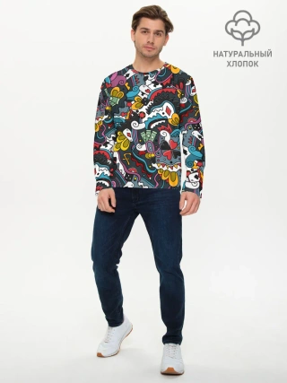 Мужской лонгслив базовый / Покерный коллаж