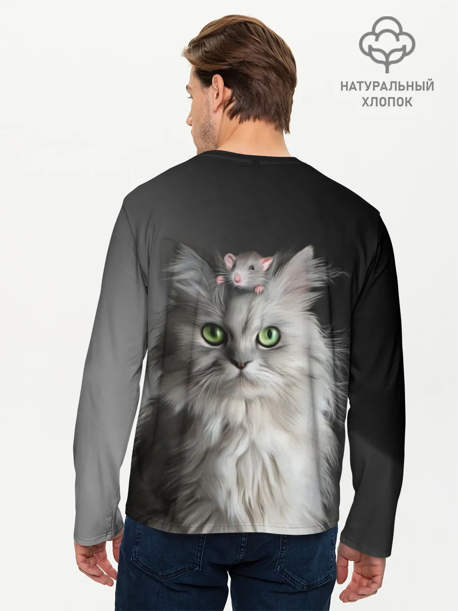Мужской лонгслив базовый / Кот и мышка