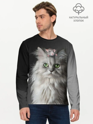 Мужской лонгслив базовый / Кот и мышка