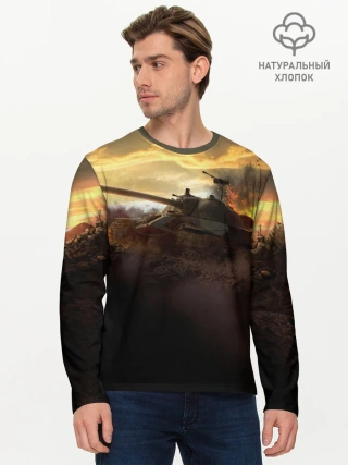 Мужской лонгслив базовый / танк на закате
