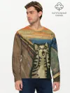 Мужской лонгслив базовый / Крик котика