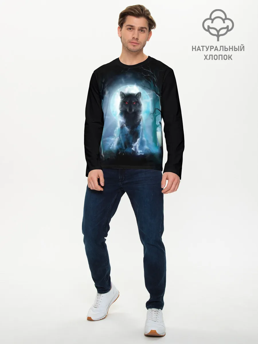 Мужской лонгслив базовый / волк