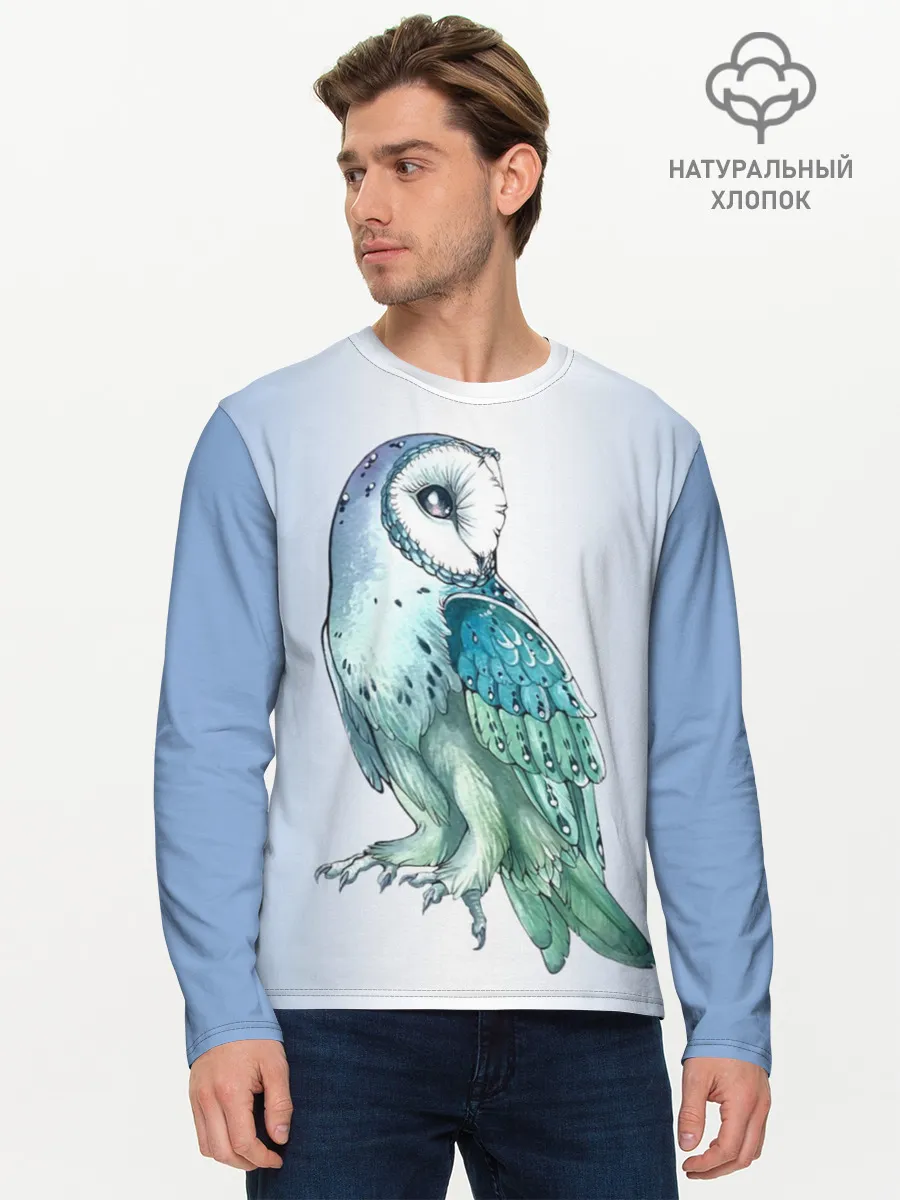 Мужской лонгслив базовый / сова