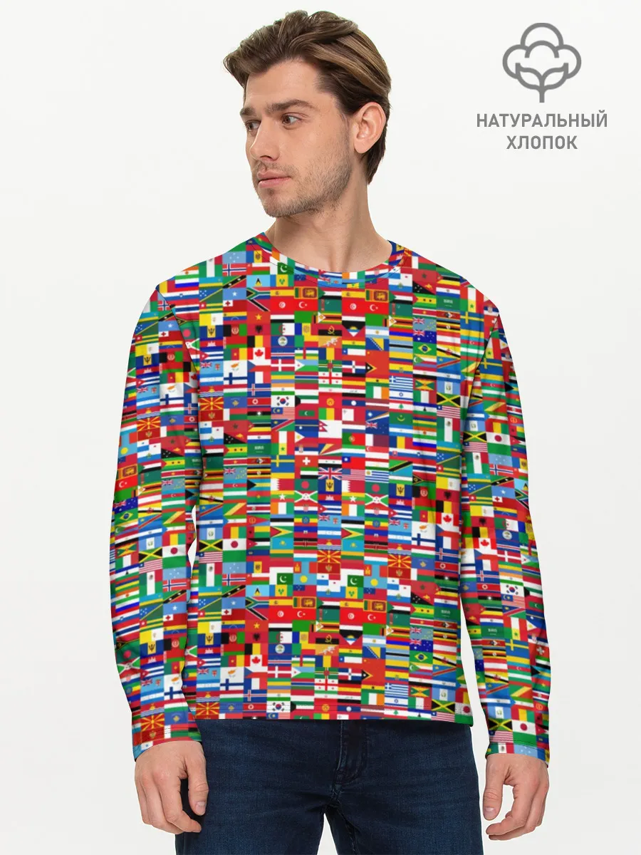 Мужской лонгслив базовый / ФЛАГИ