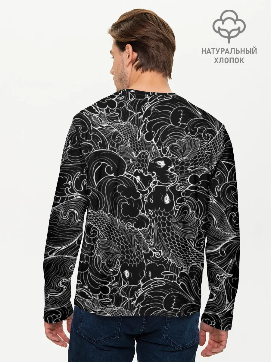 Мужской лонгслив базовый / Карпы кои