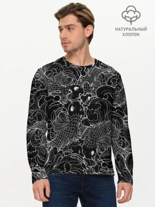 Мужской лонгслив базовый / Карпы кои