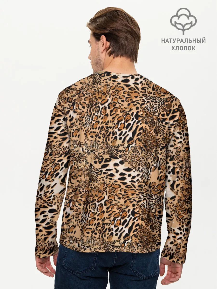 Мужской лонгслив базовый / Леопард