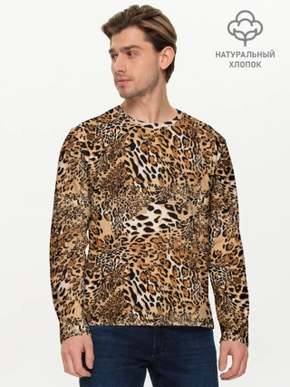 Мужской лонгслив базовый / Леопард