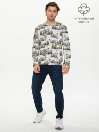 Мужской лонгслив базовый / Моржи