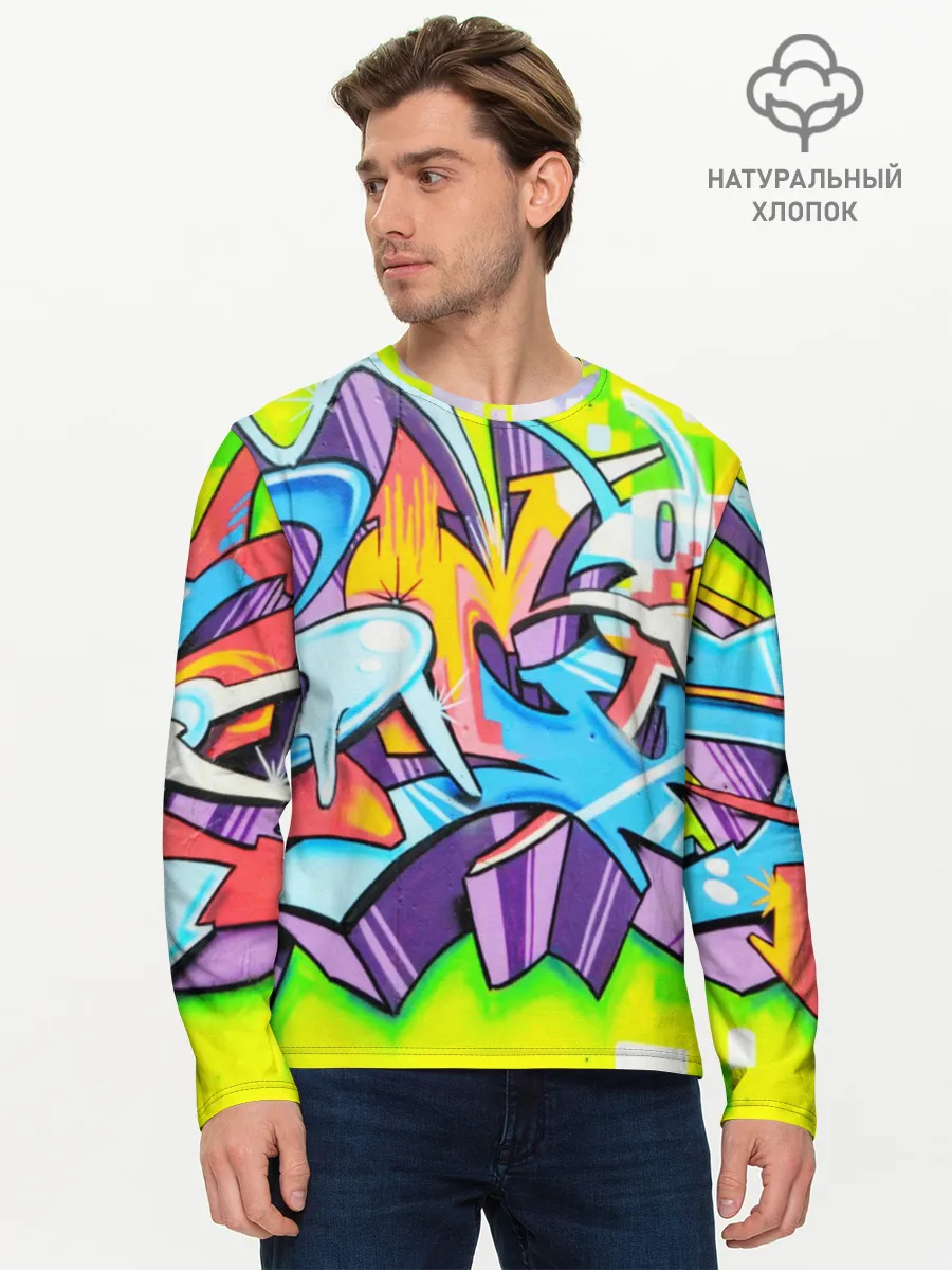 Мужской лонгслив базовый / Неоновая кислота