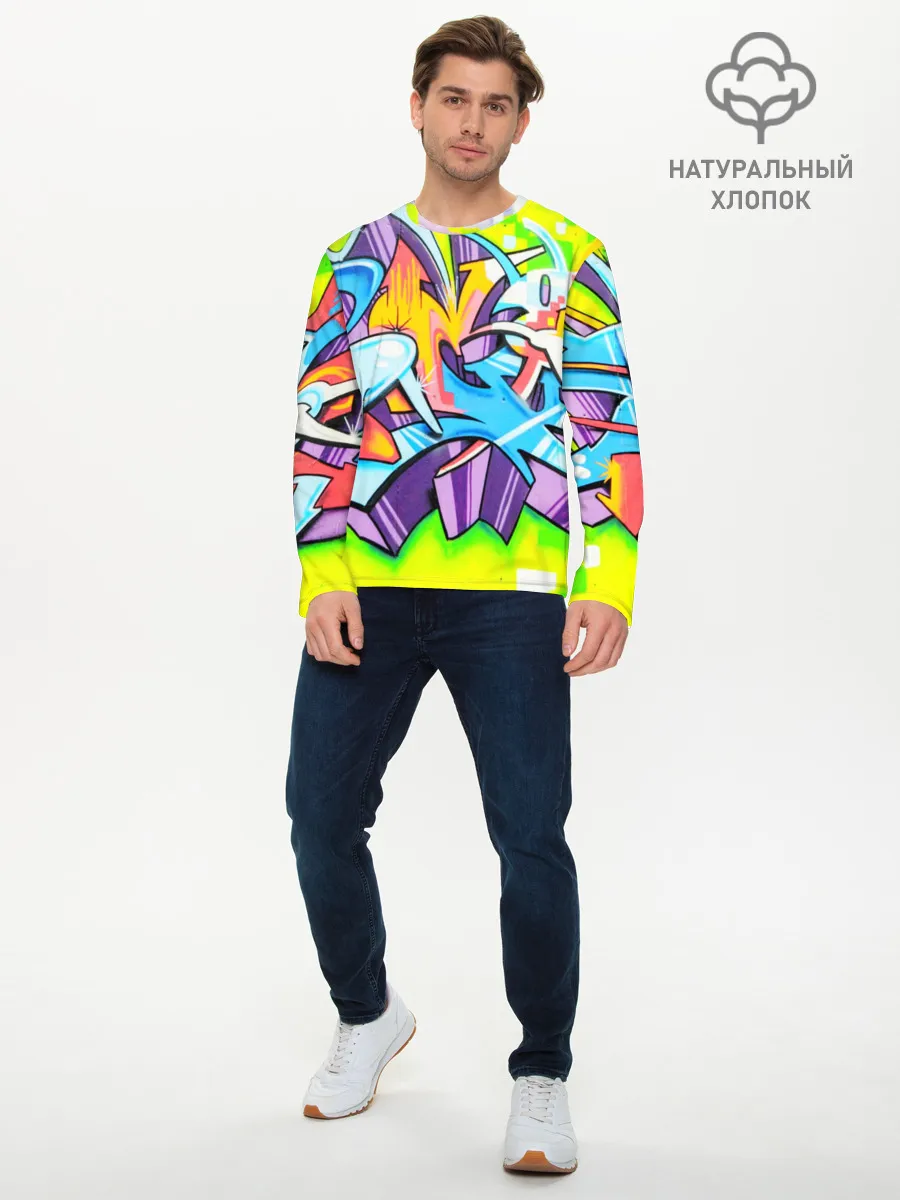 Мужской лонгслив базовый / Неоновая кислота