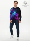 Мужской лонгслив базовый / Неоновая абстракция