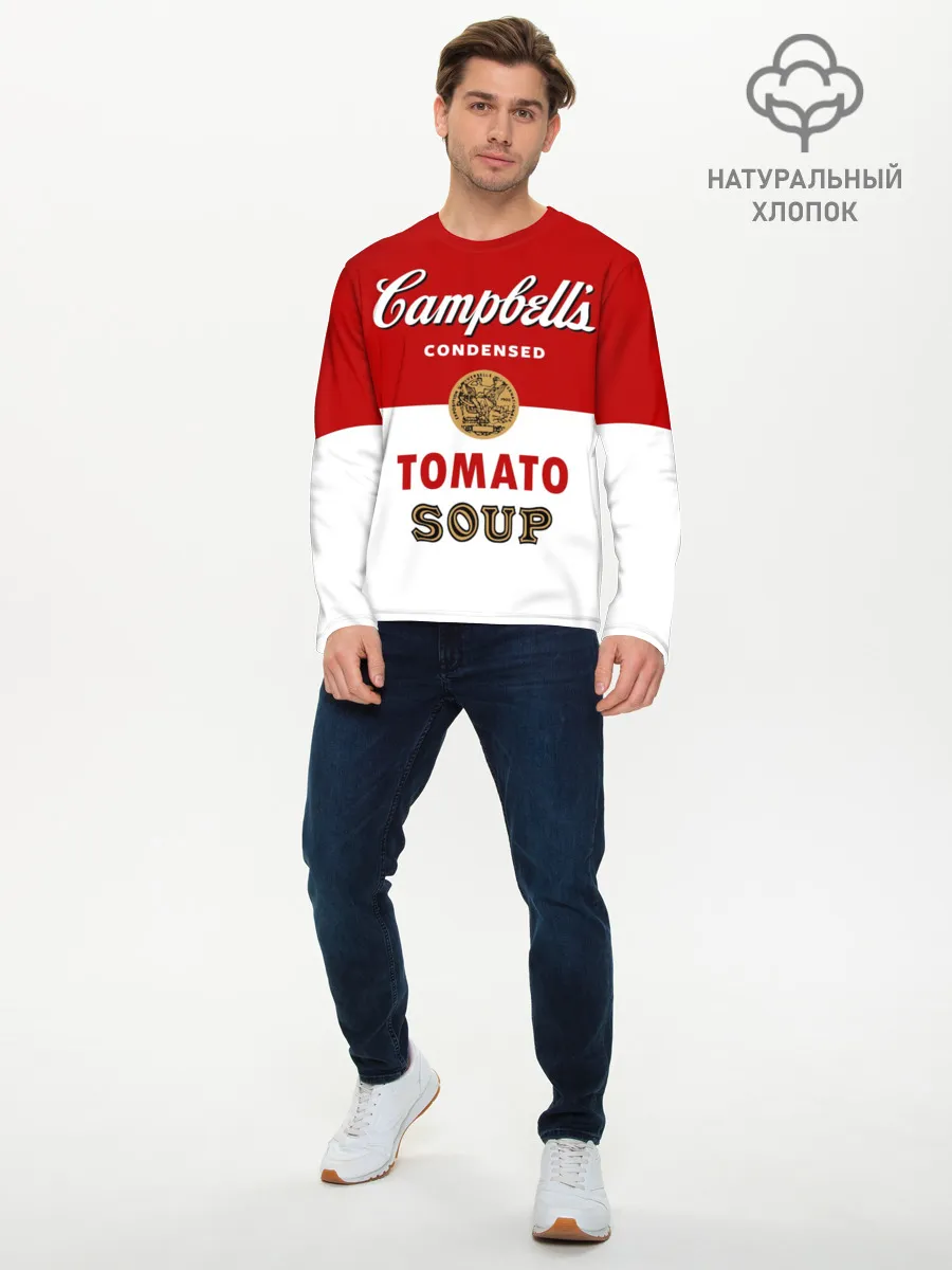 Мужской лонгслив базовый / Банка с супом Кэмпбелл