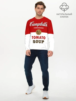 Мужской лонгслив базовый / Банка с супом Кэмпбелл