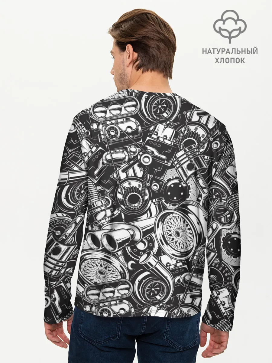 Мужской лонгслив базовый / Автомобильные детали
