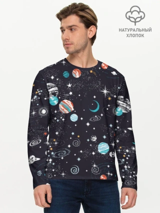 Мужской лонгслив базовый / Космос