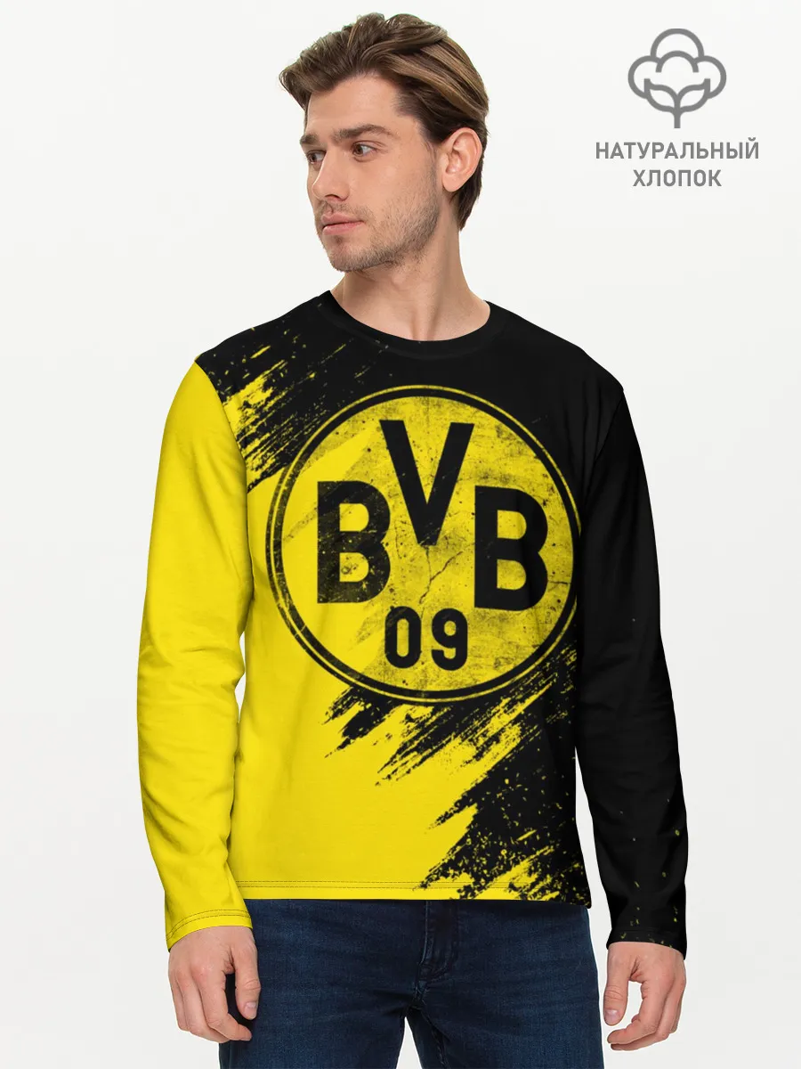 Мужской лонгслив базовый / Боруссия Дортмунд