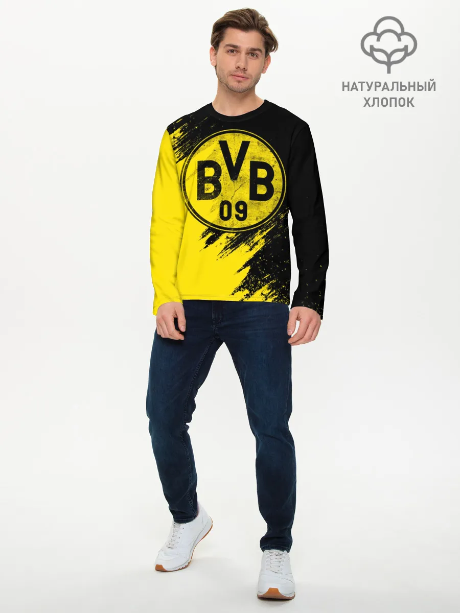 Мужской лонгслив базовый / Боруссия Дортмунд