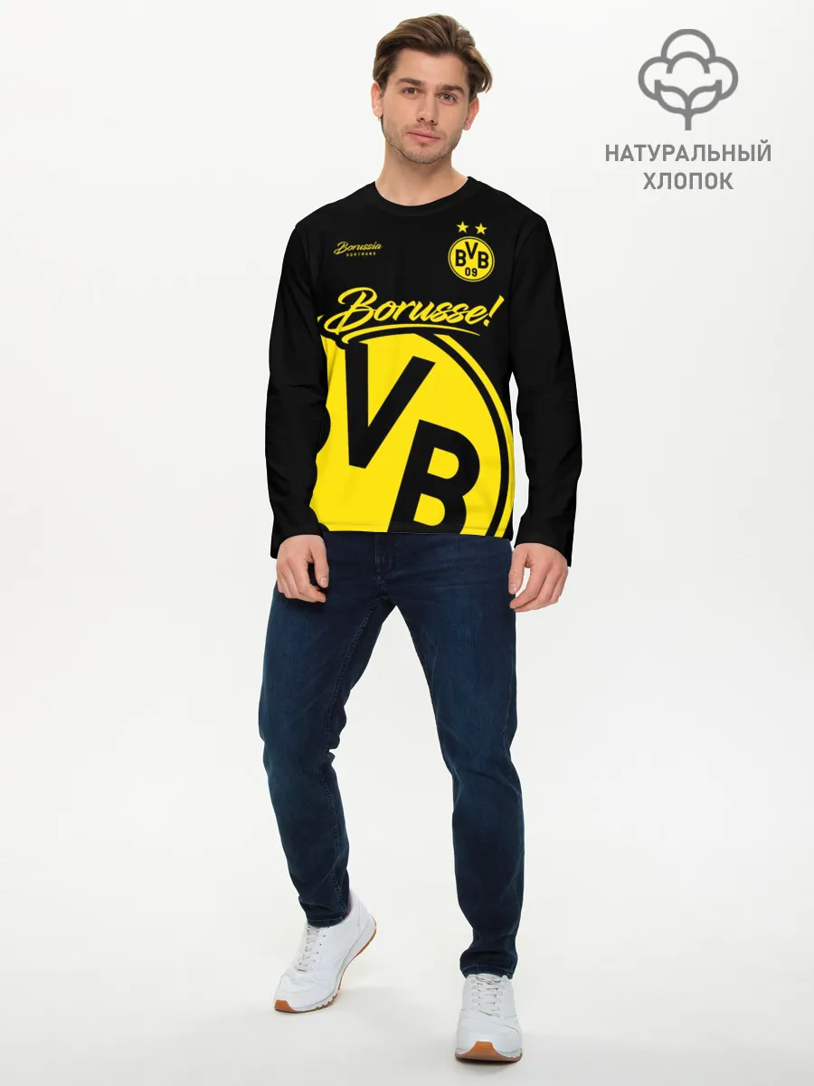 Мужской лонгслив базовый / Боруссия Дортмунд