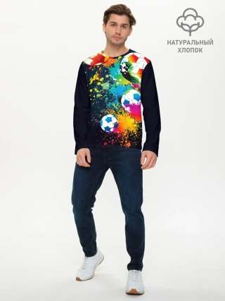Мужской лонгслив базовый / Футбольные мячи