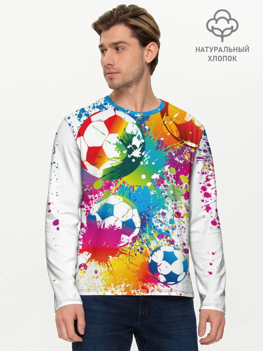 Мужской лонгслив базовый / Футбольные мячи