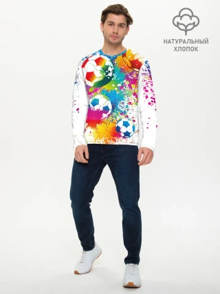 Мужской лонгслив базовый / Футбольные мячи