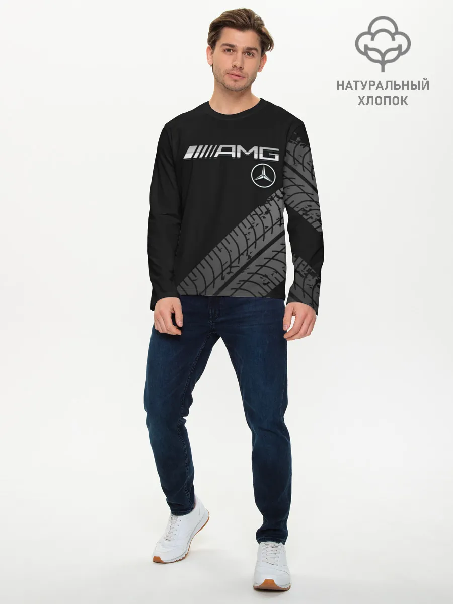 Мужской лонгслив базовый / Mercedes