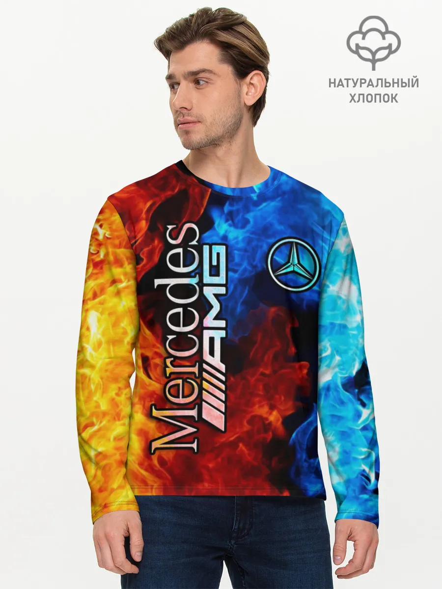 Мужской лонгслив базовый / Mercedes