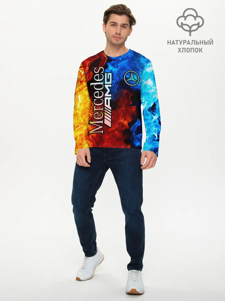 Мужской лонгслив базовый / Mercedes