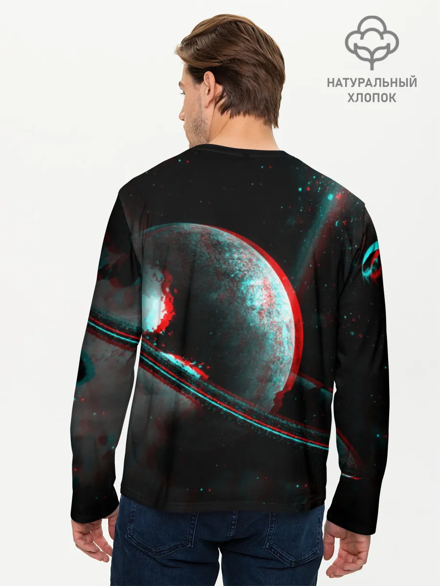 Мужской лонгслив базовый / Cosmos Glitch