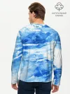 Мужской лонгслив базовый / Вода акварель