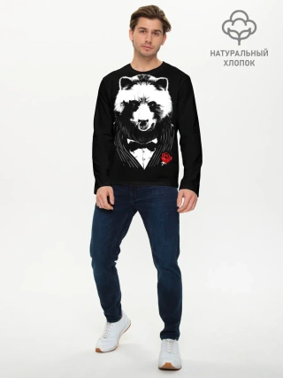Мужской лонгслив базовый / Медведь авторитет