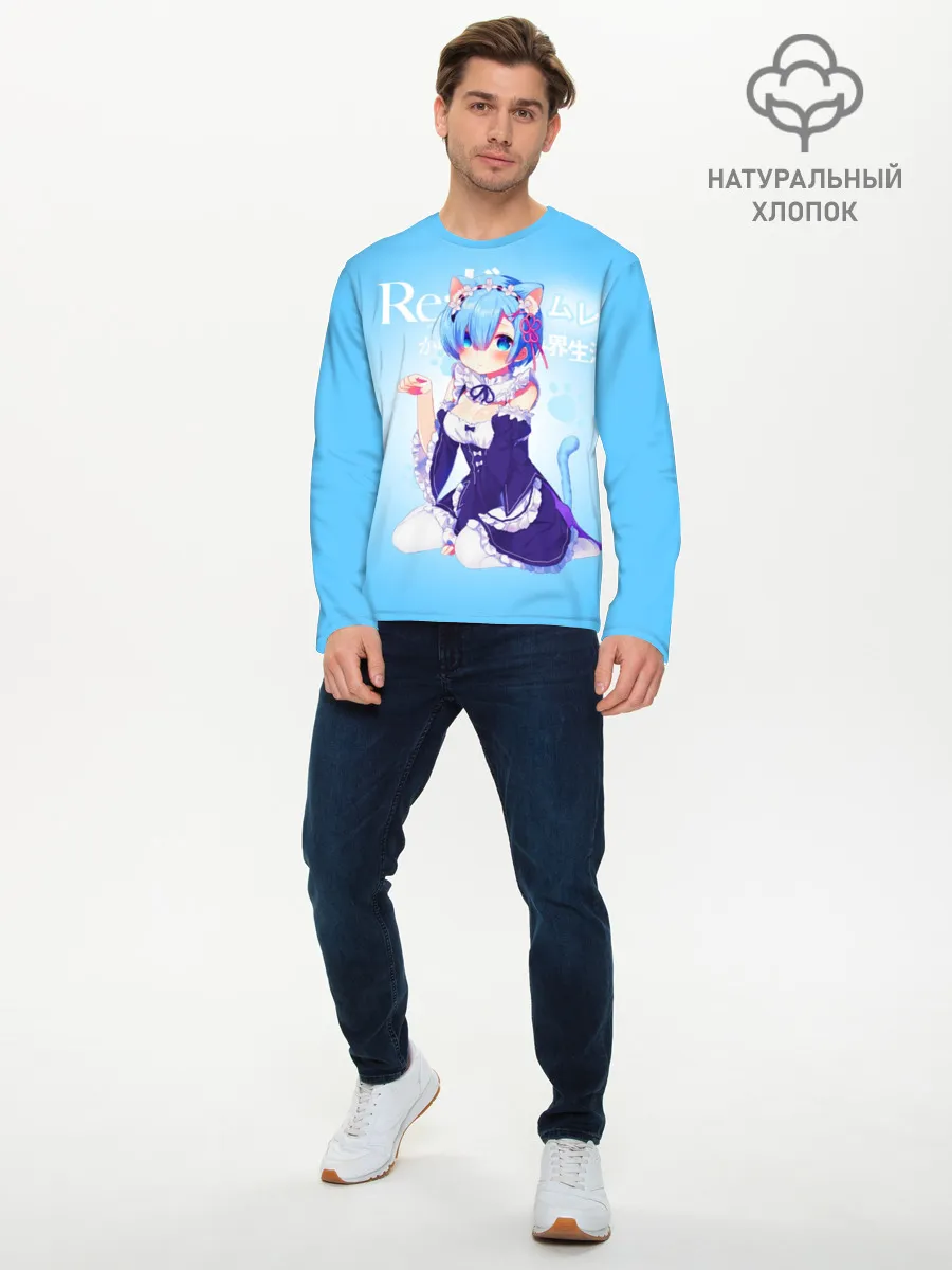 Мужской лонгслив базовый / Re:Zero. Рем