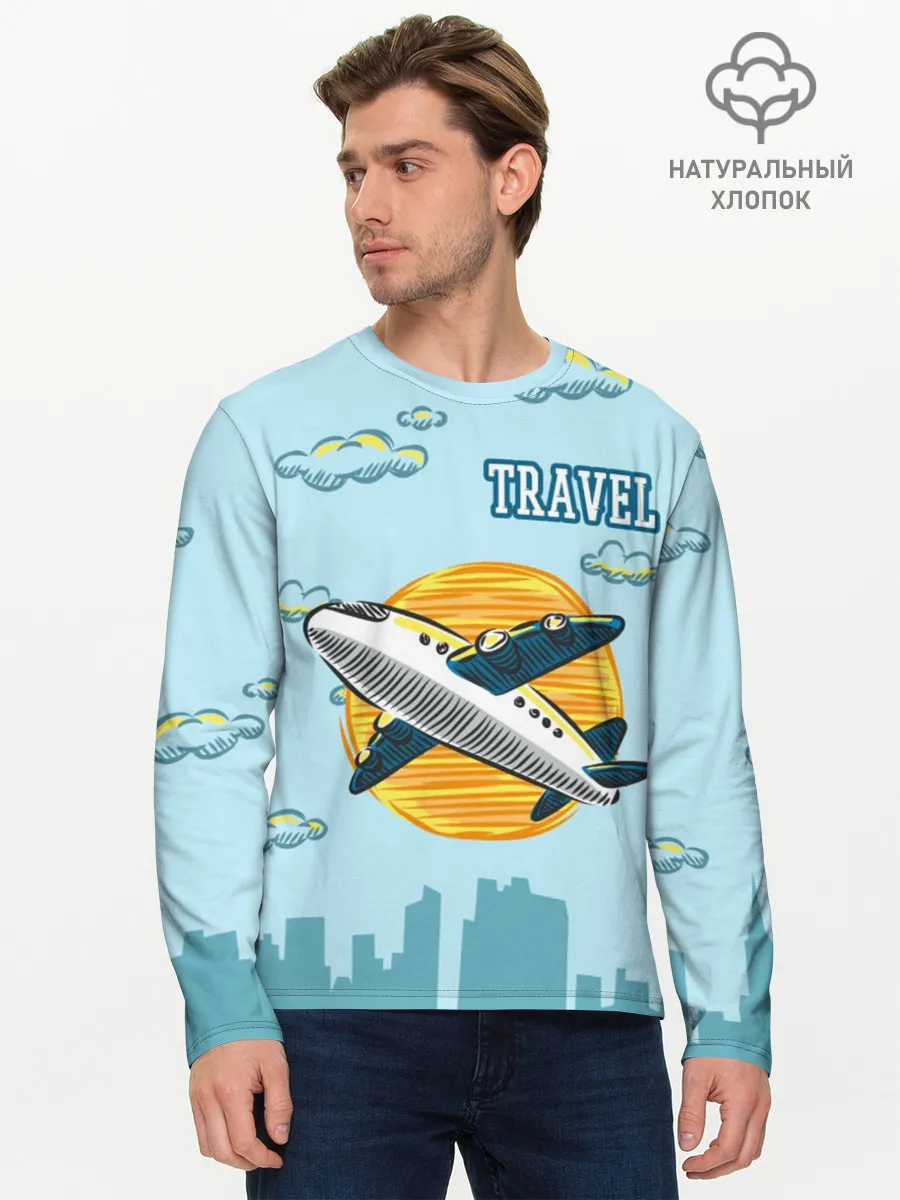 Мужской лонгслив базовый / Путешествия