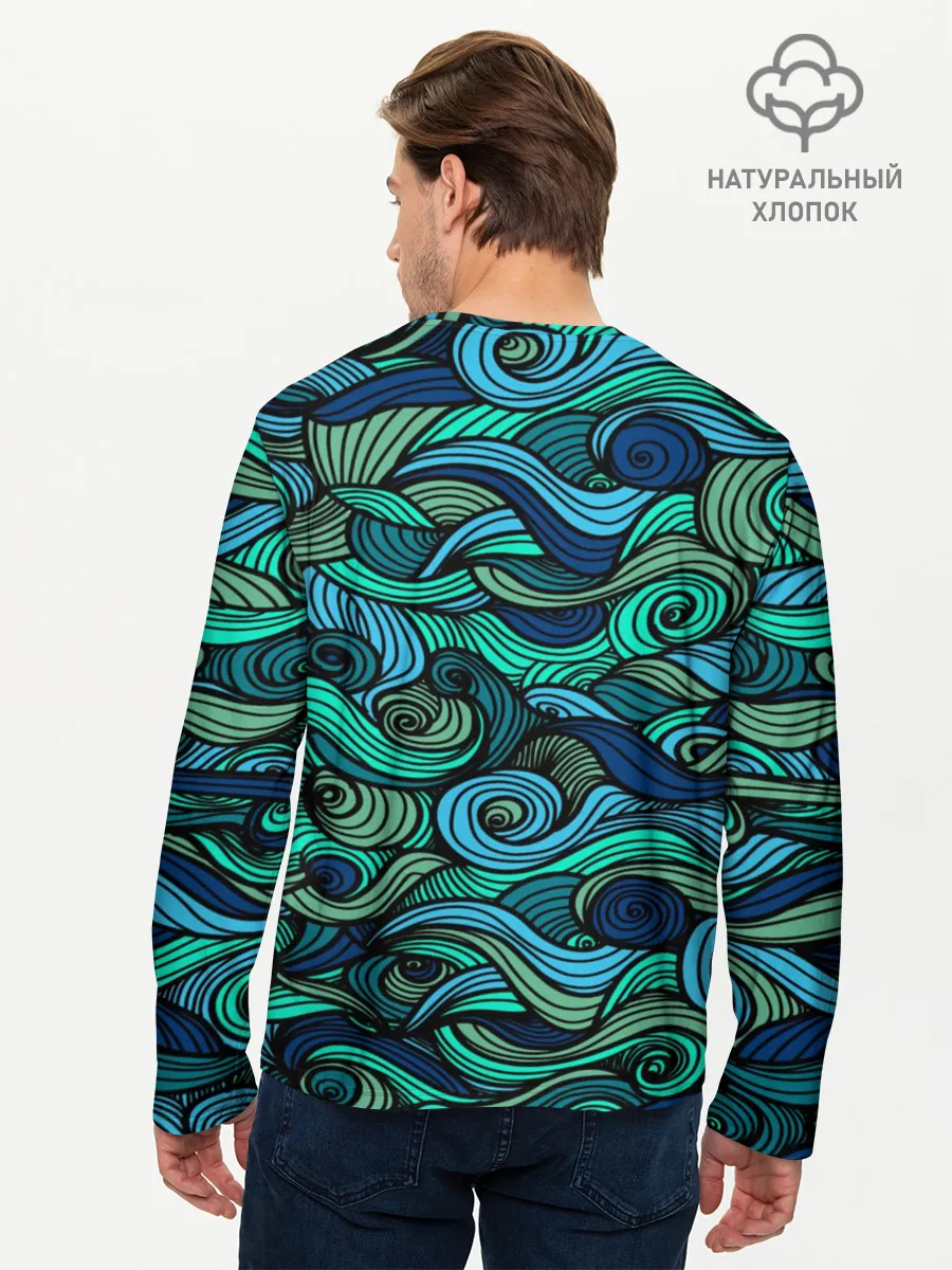 Мужской лонгслив базовый / Морская пучина